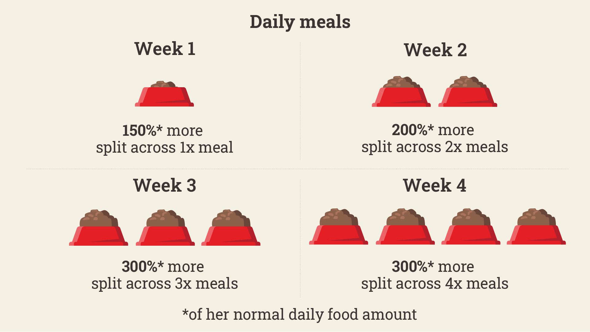 Daily meals for pregnant dog