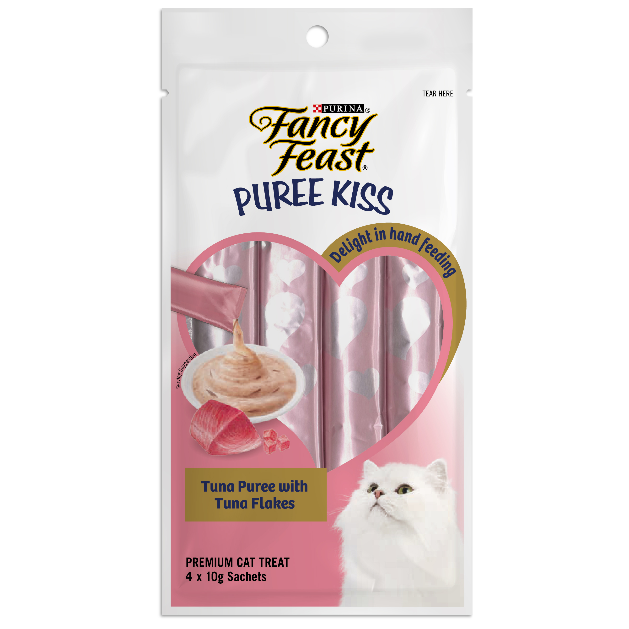 FANCY FEAST® Puree Kiss Tuna Puree with Tuna Flakes Wet Cat Treats