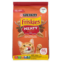 Friskies cat food, meaty grills
