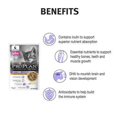 PRO PLAN, wet kitten food with chicken benefits