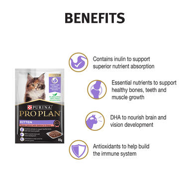 PRO PLAN Kitten, with Salmon, Wet Cat Food benefits