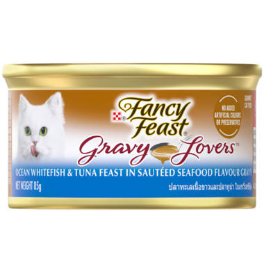 FANCY FEAST® Gravy Lovers Ocean Whitefish & Tuna Feast in Sautéed Seafood Flavour Gravy